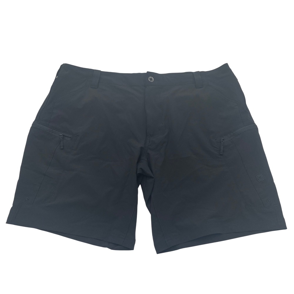 5.11 Tactical Trail Short Men's Black Cargo Size 40 Utility Zip Pockets 10"
